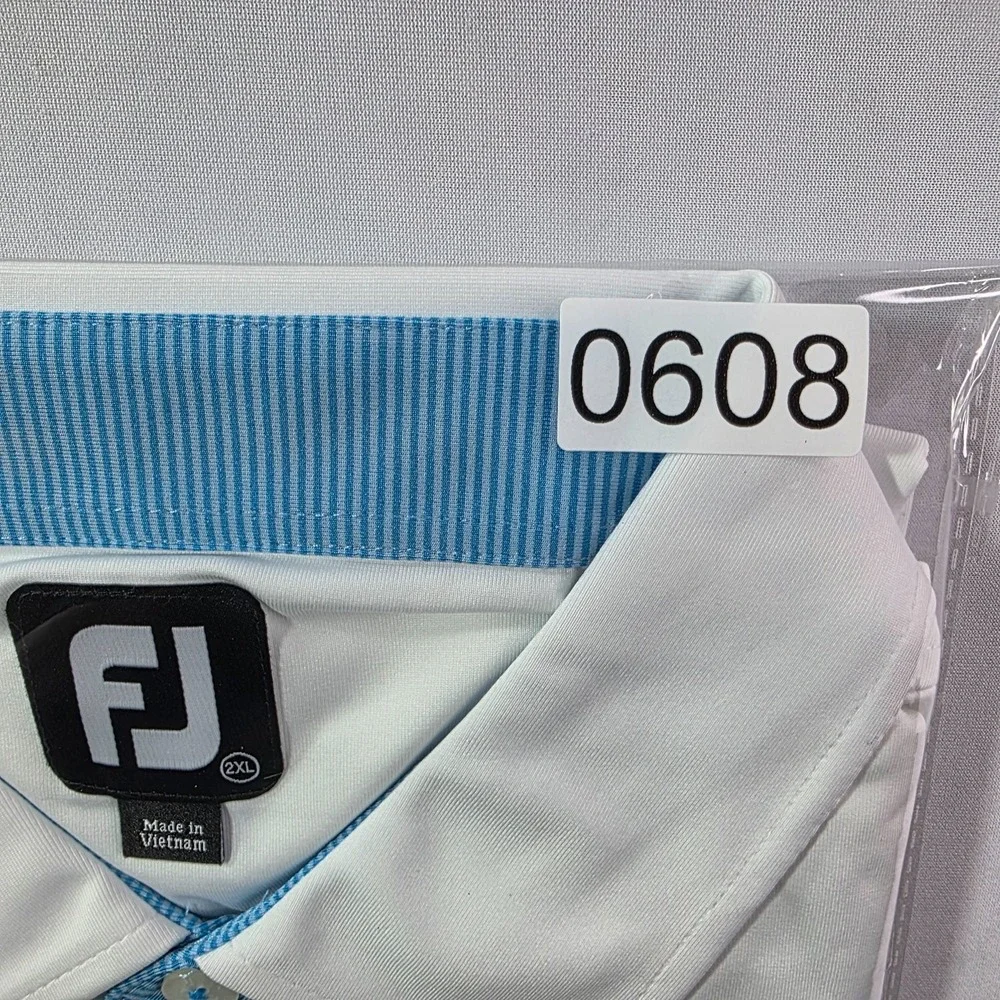 Foot Joy Mens Short-sleeve Golf Polo Shirt 2XL White Polyester NWT